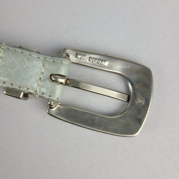 Kudos Leather Silver Metallic Belt Size 26 - Picture 6 of 9